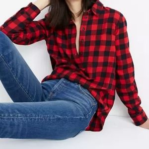 Madewell flannel pop over shirt in Buffalo check.
